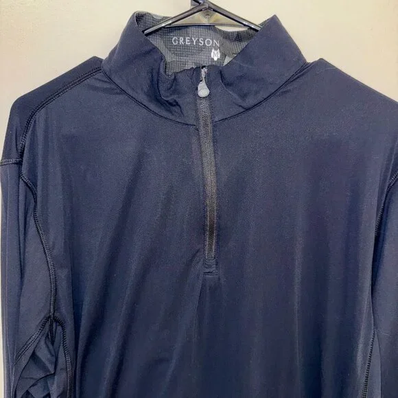 Greyson Men’s M Black Mock-Neck Quarter Zip Sweater